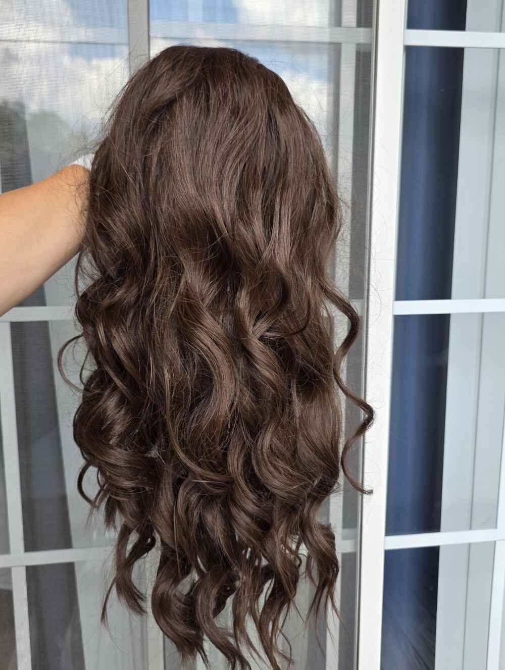 Chocolate Brown HD Lace 100% Futura Synthetic Wig Pre- Plucked 26" Long Viral